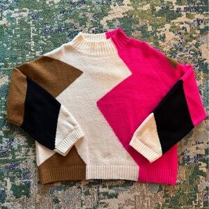 Pink, Brown & Black Aztec Sweater